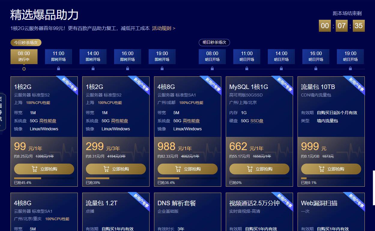 腾讯云采购季 1核2G服务器99元