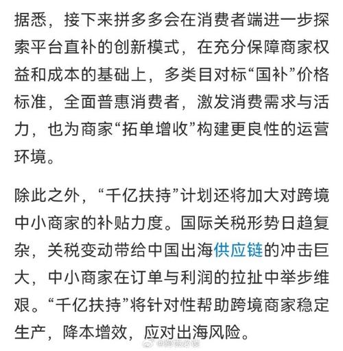 拼多多千亿扶持计划_拼多多助力接单平台_跨境中小商家扶持
